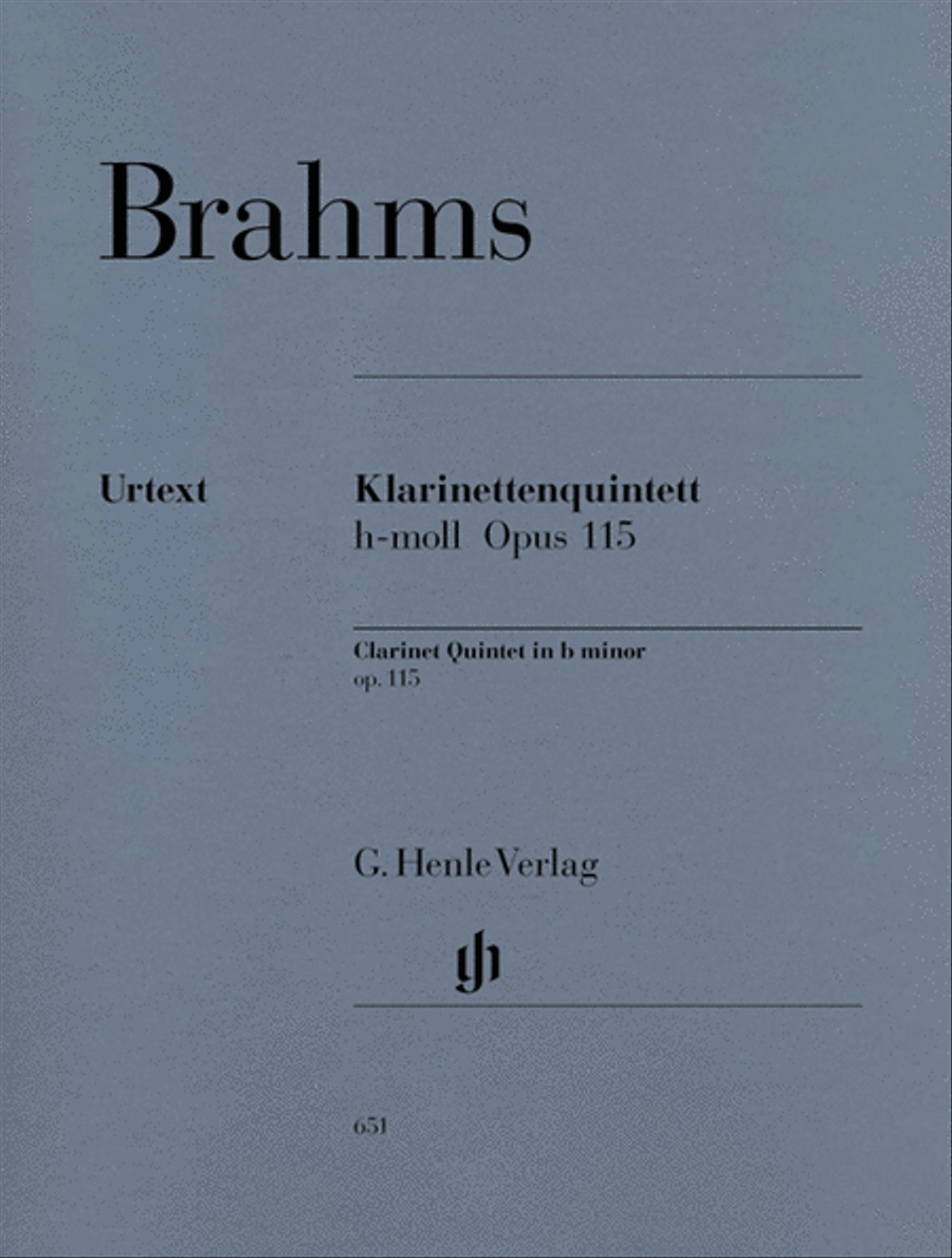 Clarinet Quintet B minor Op. 115 Clarinet scores gallery preview page 1