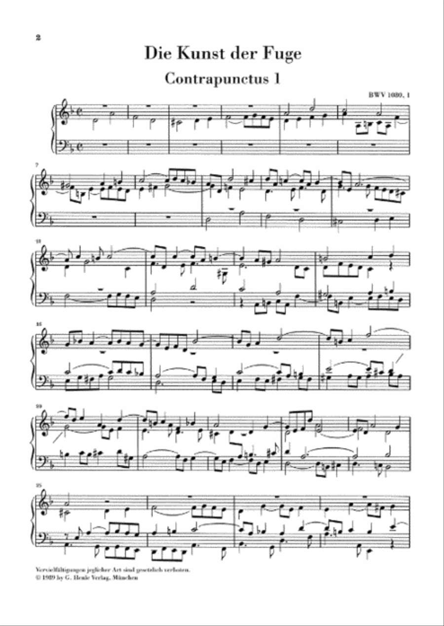 Art of the Fugue BWV 1080 Piano Solo scores gallery preview page 2