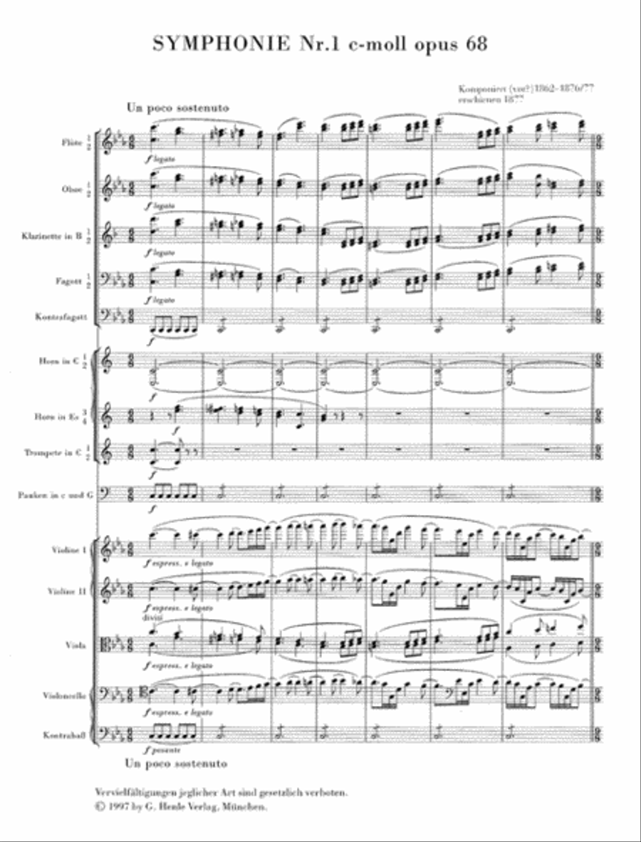 Symphony C Minor Op. 68, No. 1 Orchestra scores gallery preview page 2