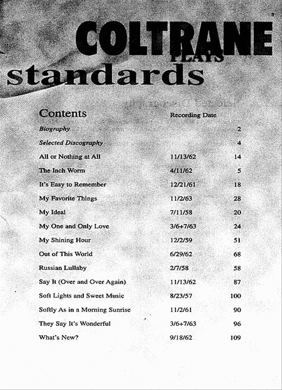 Coltrane Plays Standards Tenor Saxophone scores gallery preview page 2