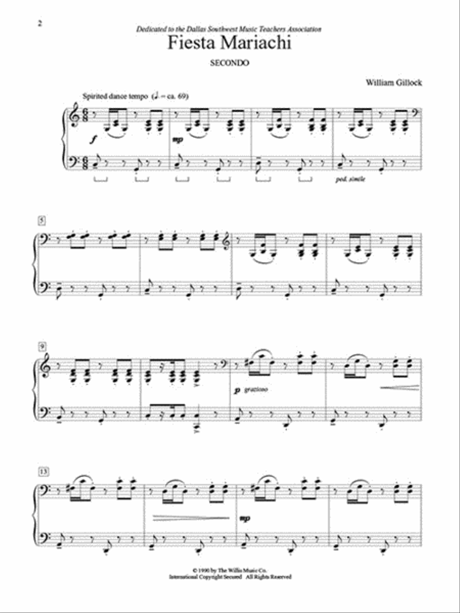 Fiesta Mariachi Fiesta Mariachi 1 Piano, 4-Hands scores gallery preview page 2