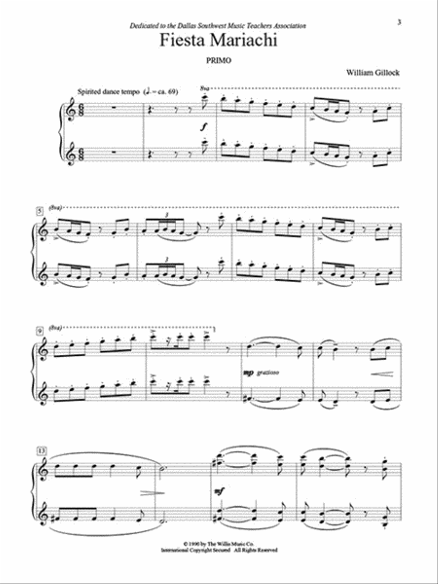 Fiesta Mariachi Fiesta Mariachi 1 Piano, 4-Hands scores gallery preview page 3