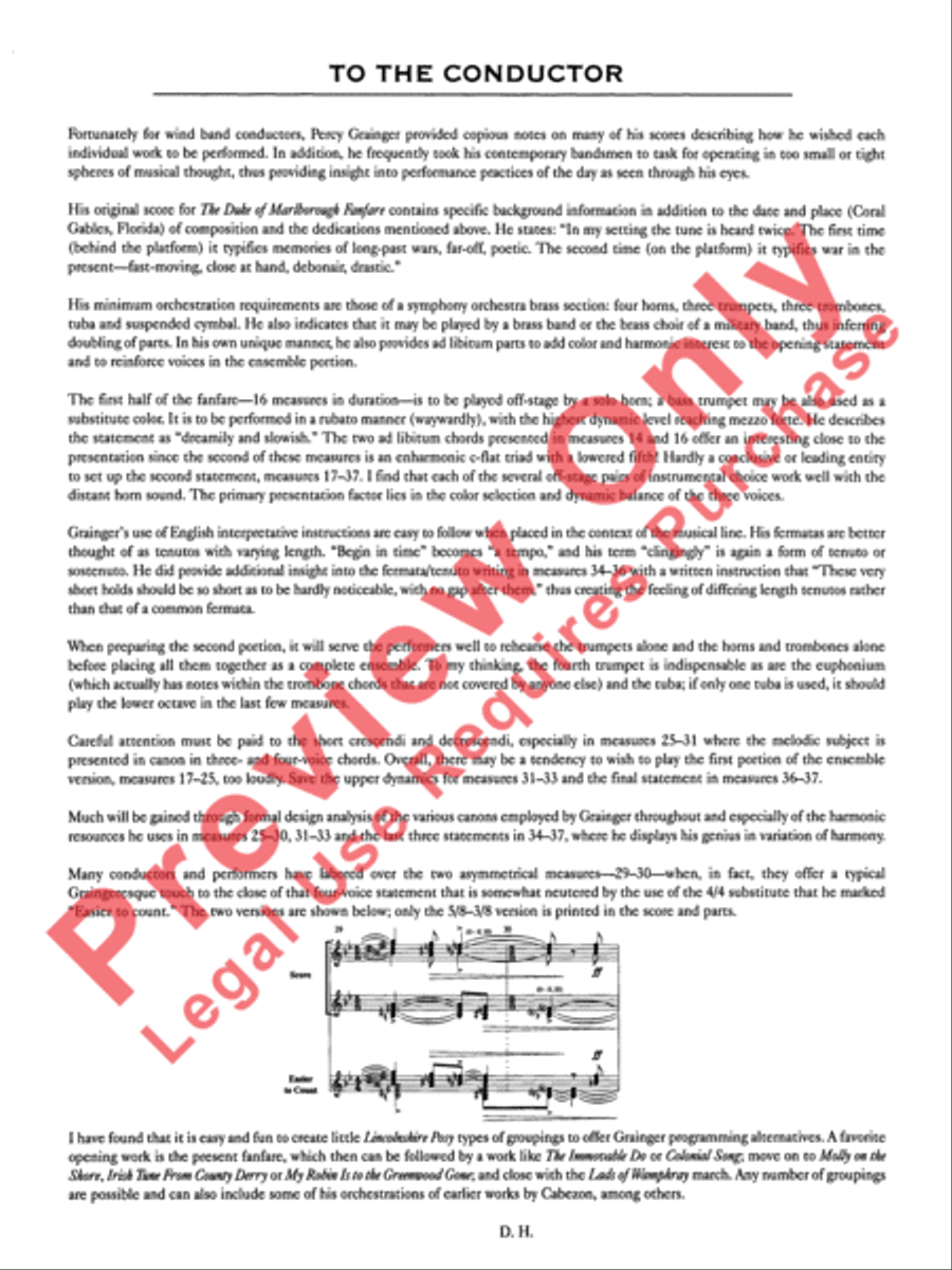 The Duke of Marlborough Fanfare Concert Band scores gallery preview page 6
