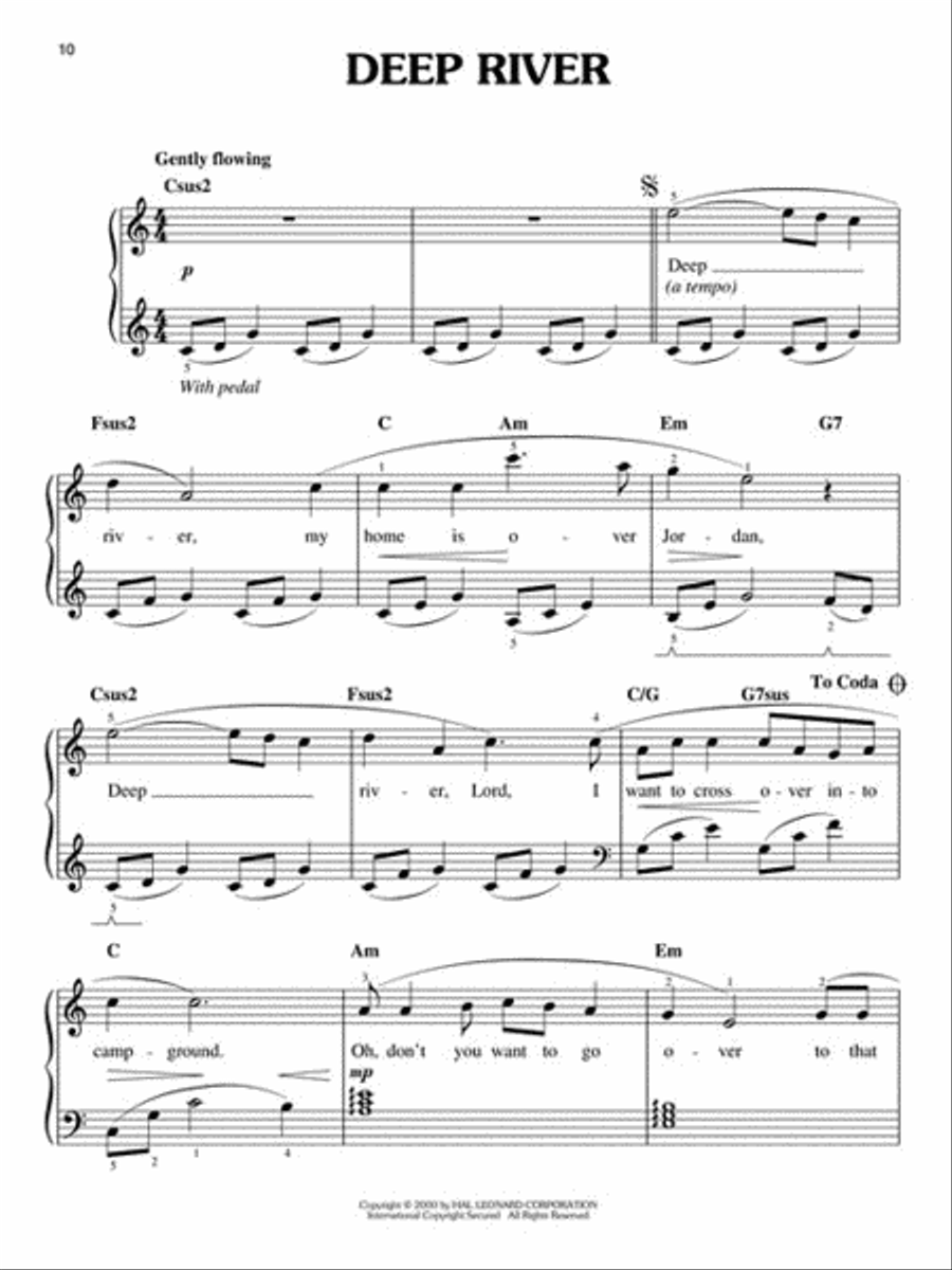 African-American Spirituals Easy Piano scores gallery preview page 2