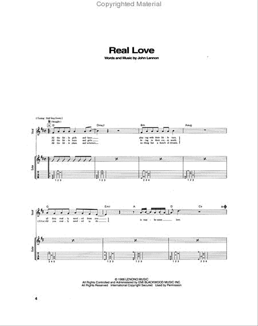 John Lennon - Imagine Guitar Tablature scores gallery preview page 2