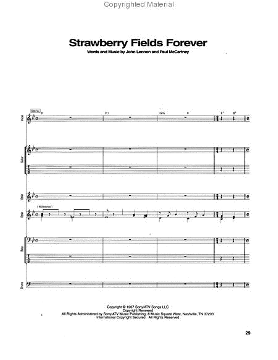 John Lennon - Imagine Guitar Tablature scores gallery preview page 4