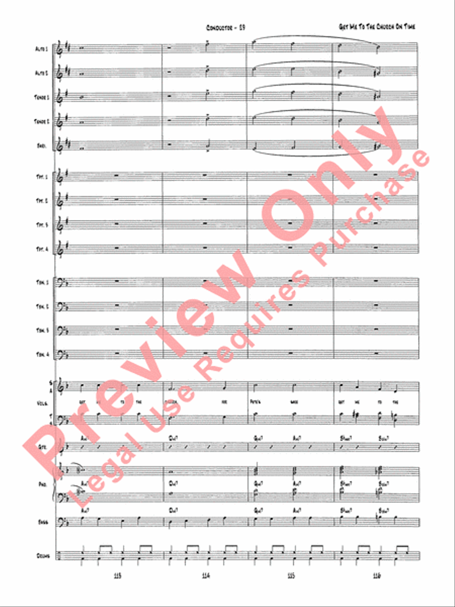 Get Me to the Church on Time Jazz Ensemble scores gallery preview page 32