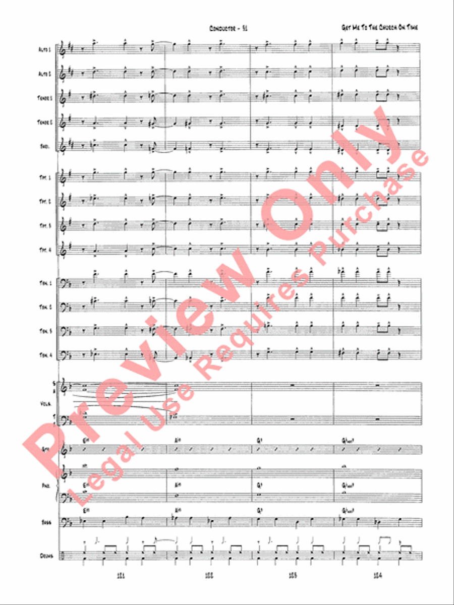Get Me to the Church on Time Jazz Ensemble scores gallery preview page 34