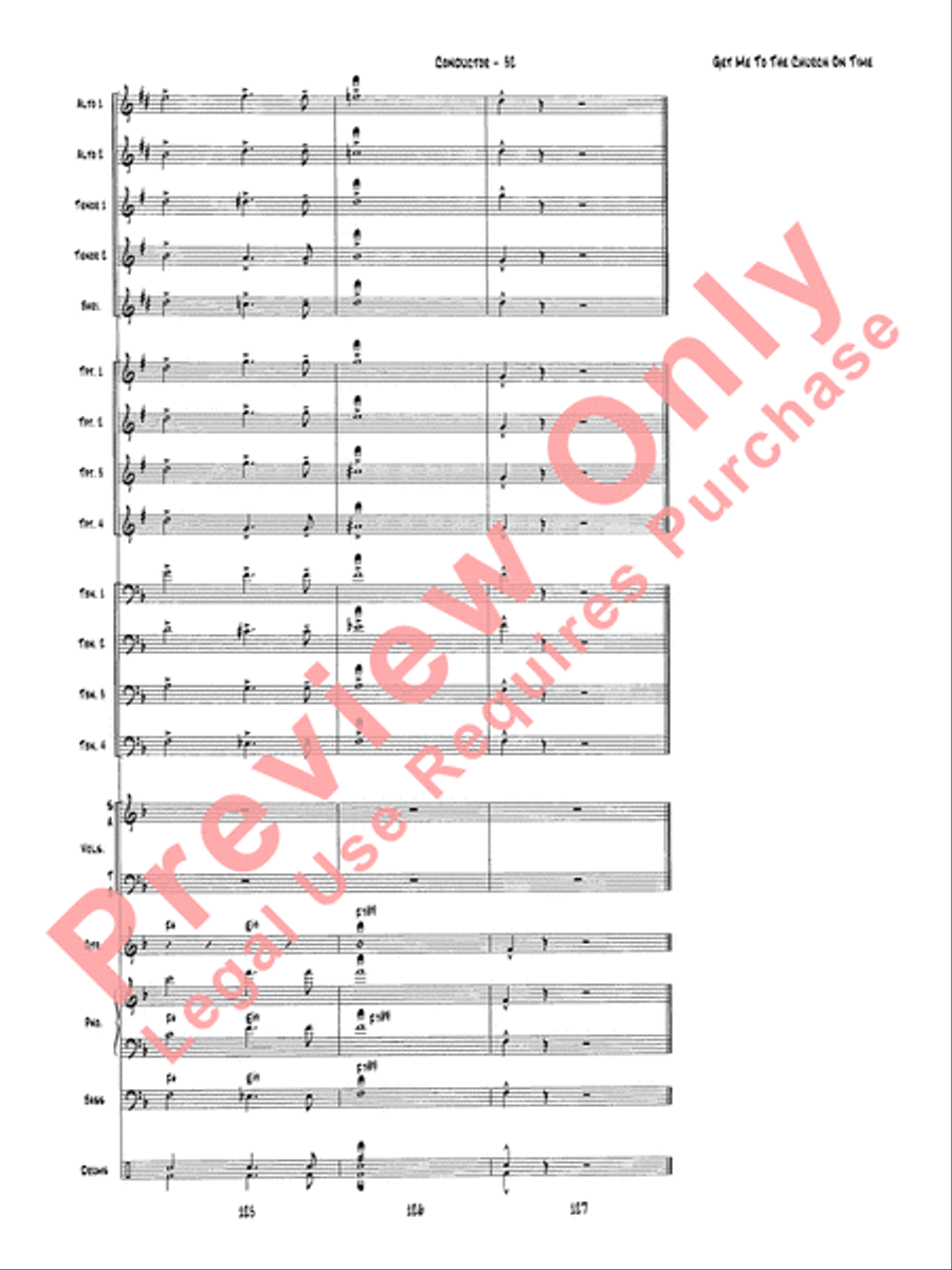 Get Me to the Church on Time Jazz Ensemble scores gallery preview page 35