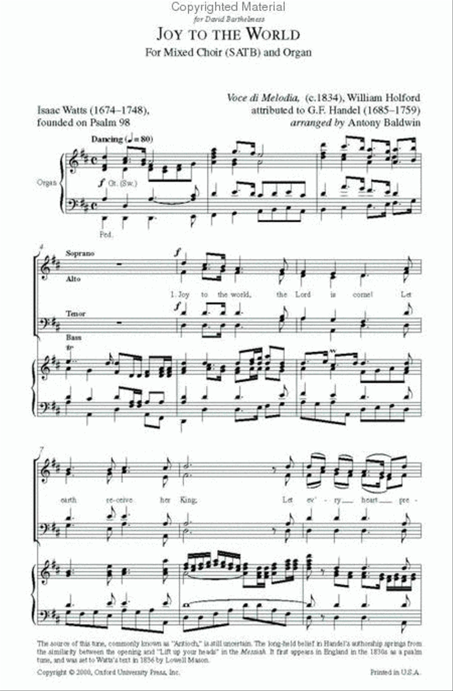 Joy to the world 4-Part scores gallery preview page 2
