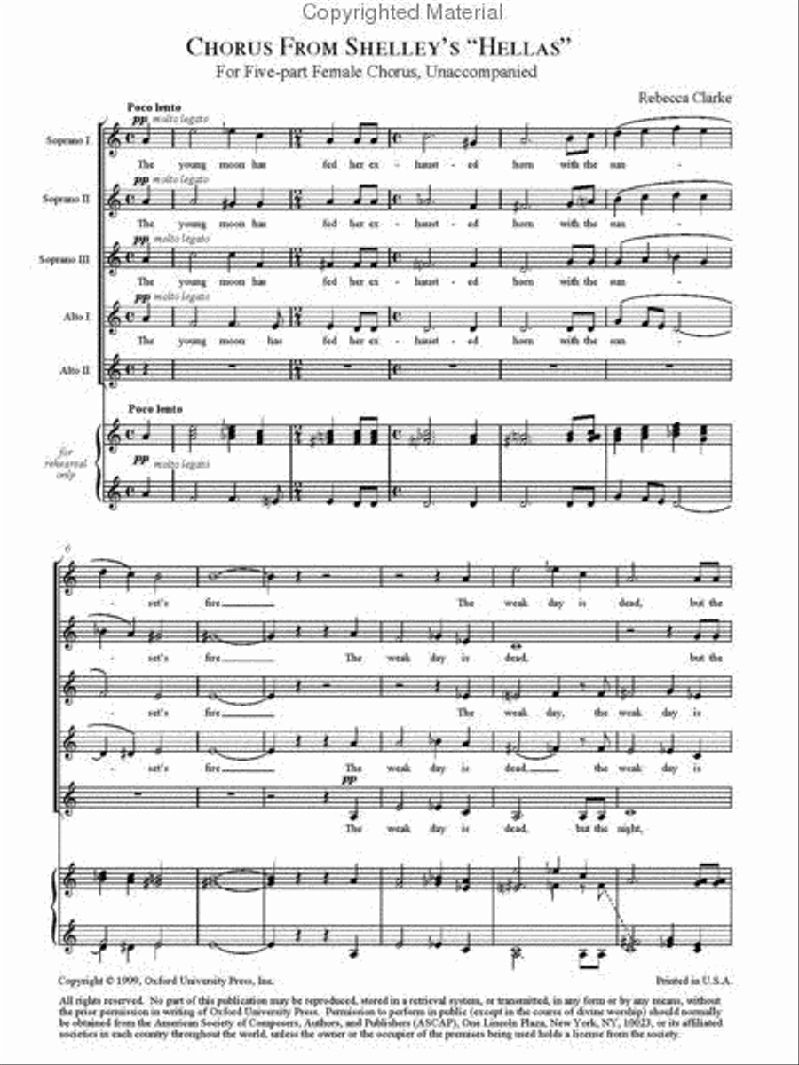 Chorus from Shelley's 'Hellas' 3-Part scores gallery preview page 4