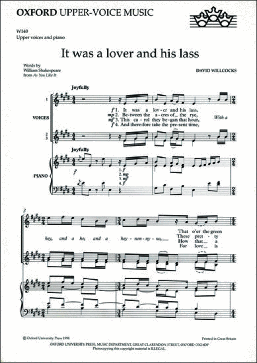 It was a lover and his lass SSA scores gallery preview page 1