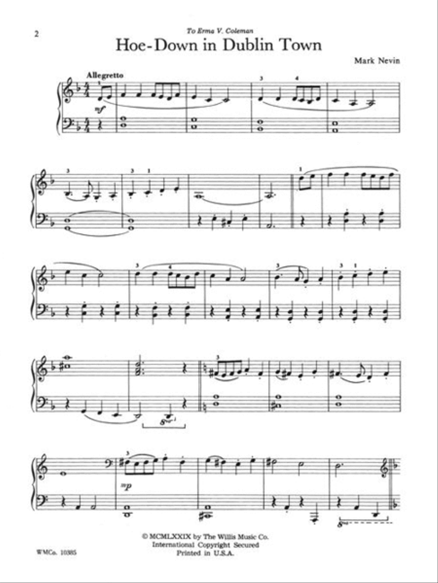 Hoe Down in Dublin Town Hoe Down in Dublin Town Piano scores gallery preview page 3