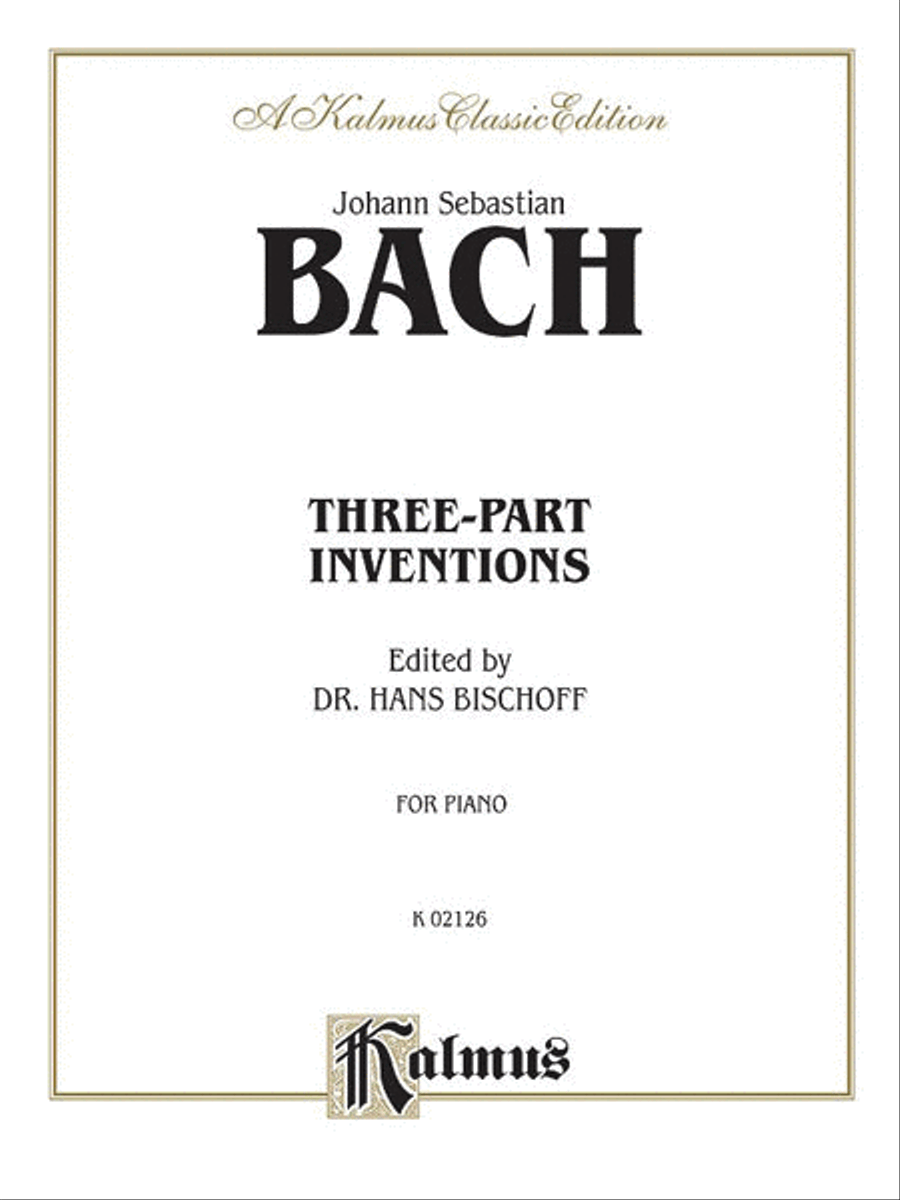Three-Part Inventions by Johann Sebastian Bach Piano Solo - Sheet Music