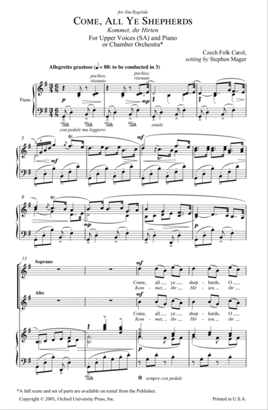 Come, all ye shepherds (Kommet, ihr Hirten) SSA scores gallery preview page 2
