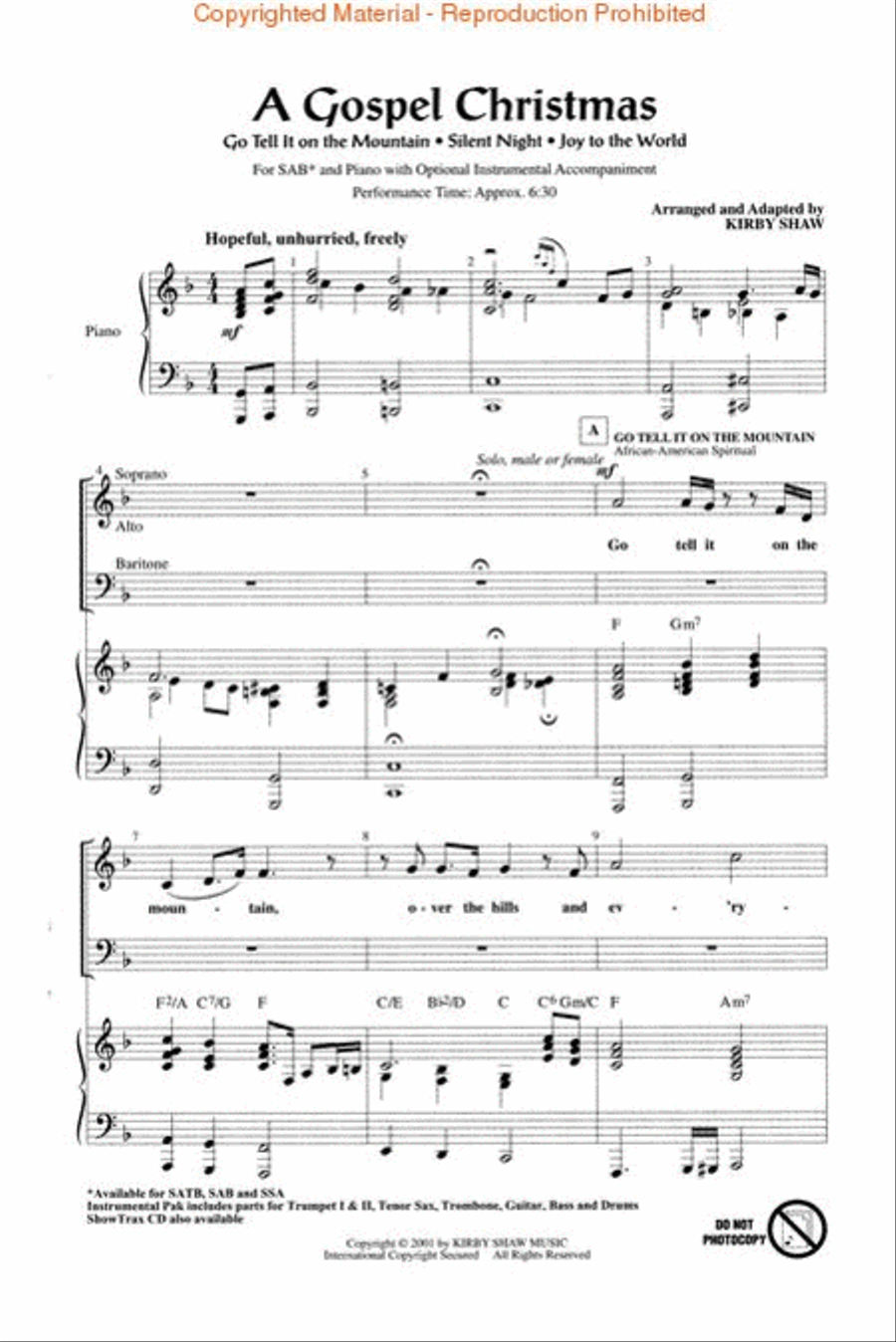 A Gospel Christmas (Medley) 3-Part scores gallery preview page 2