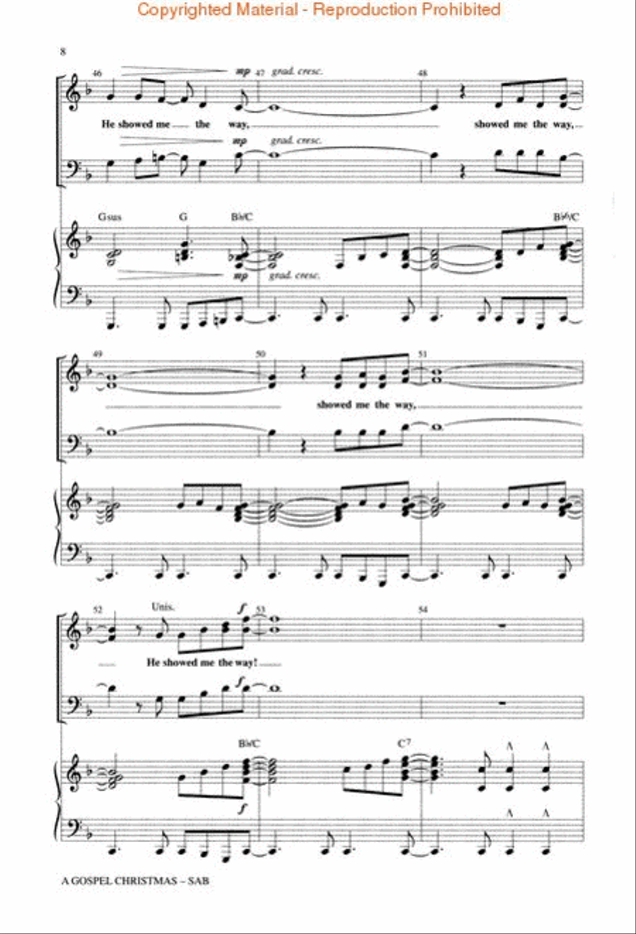 A Gospel Christmas (Medley) 3-Part scores gallery preview page 3