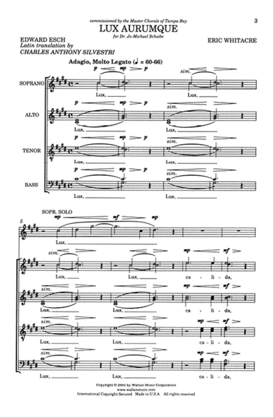 Lux Aurumque (Light of Gold) Choir scores gallery preview page 2