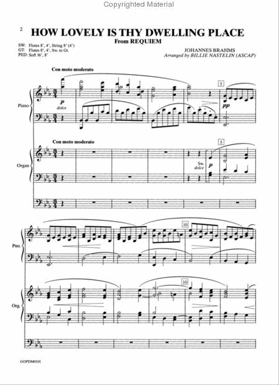 How Lovely Is Thy Dwelling Place (from Requiem) Organ scores gallery preview page 2