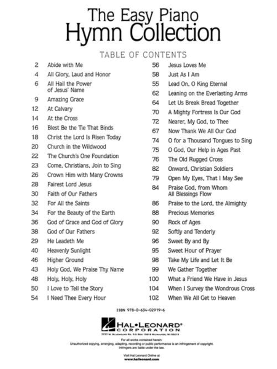 The Easy Piano Hymn Collection Easy Piano scores gallery preview page 3