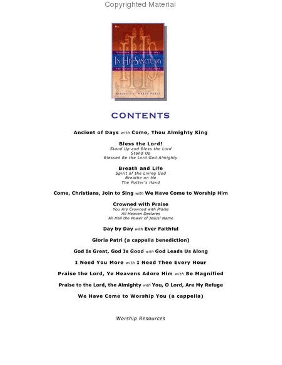 In His Sanctuary (Book) 4-Part scores gallery preview page 2