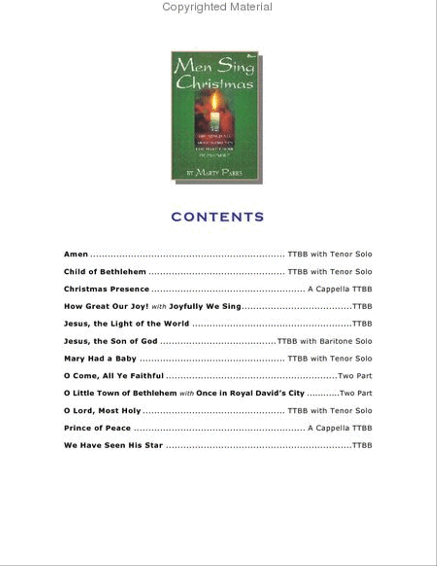 Men Sing Christmas (Book) TTBB scores gallery preview page 2