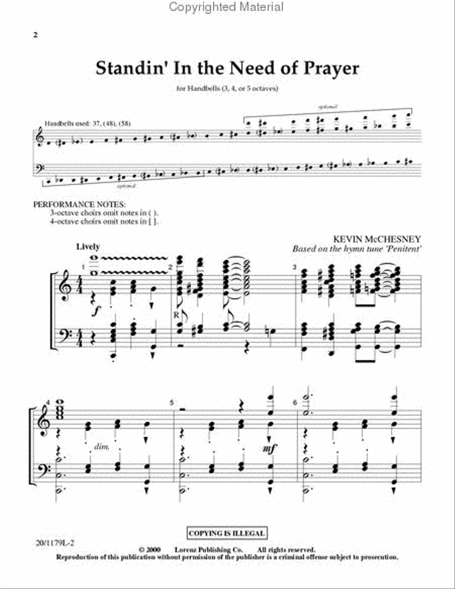Standin' in the Need of Prayer 5-Octaves scores gallery preview page 2