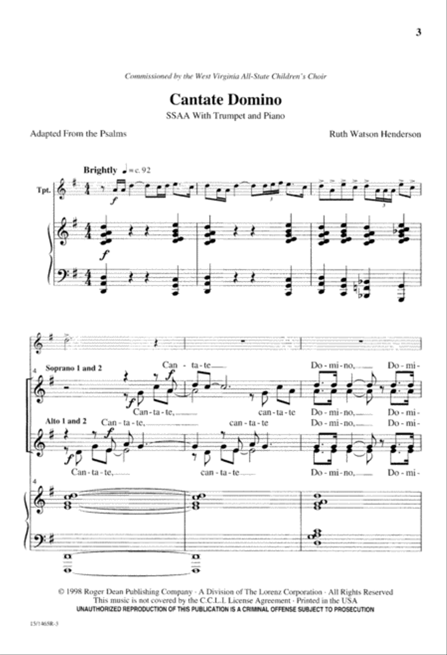 Cantate Domino Cantate Domino SSAA scores gallery preview page 4
