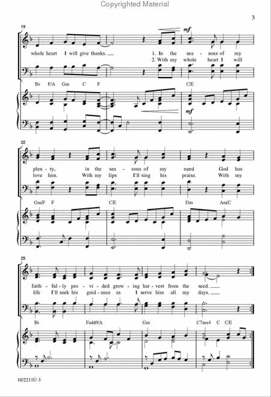 I Will Give Thanks 4-Part scores gallery preview page 4