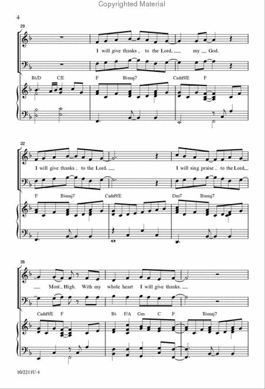 I Will Give Thanks 4-Part scores gallery preview page 5