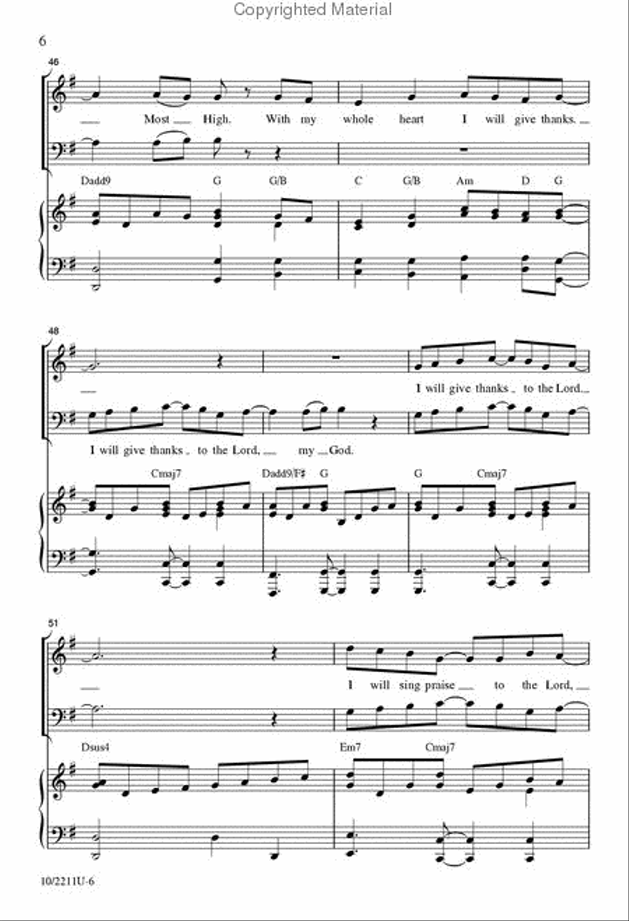 I Will Give Thanks 4-Part scores gallery preview page 7