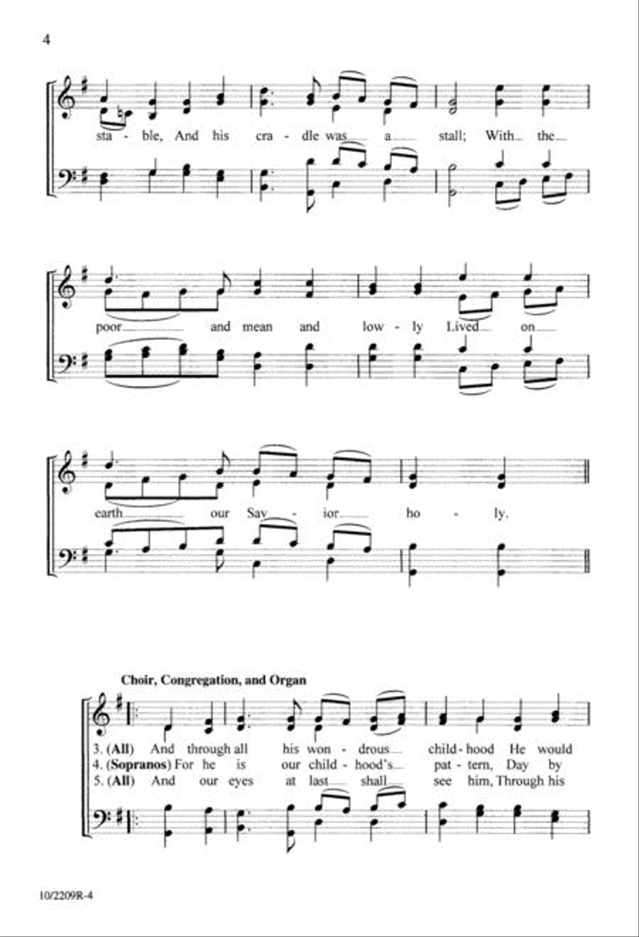 Once in Royal David's City 4-Part scores gallery preview page 3