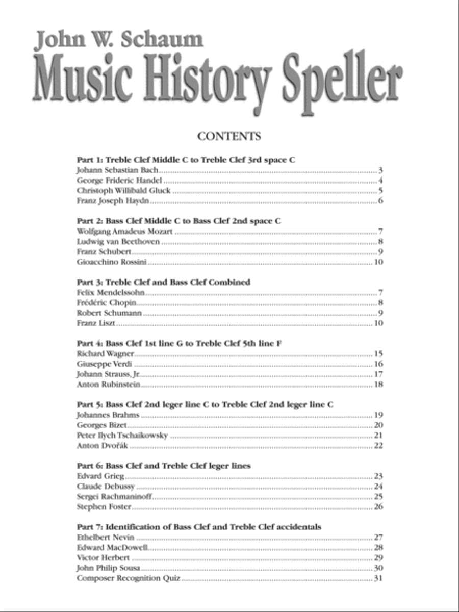 Music History Speller Music History Speller Piano Method scores gallery preview page 2