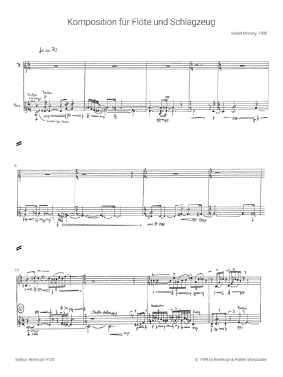 Composition for Flute and Percussion Flute scores gallery preview page 2