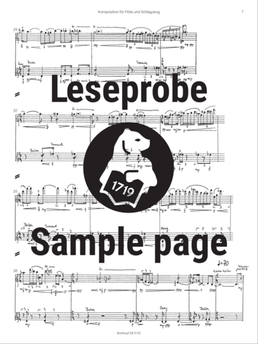 Composition for Flute and Percussion Flute scores gallery preview page 4