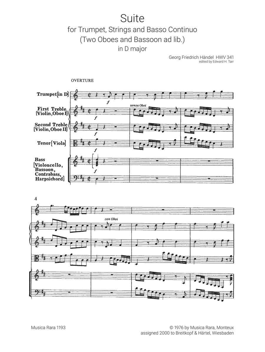Suite in D major HWV 341 Suite in D major HWV 341 Orchestra scores gallery preview page 2
