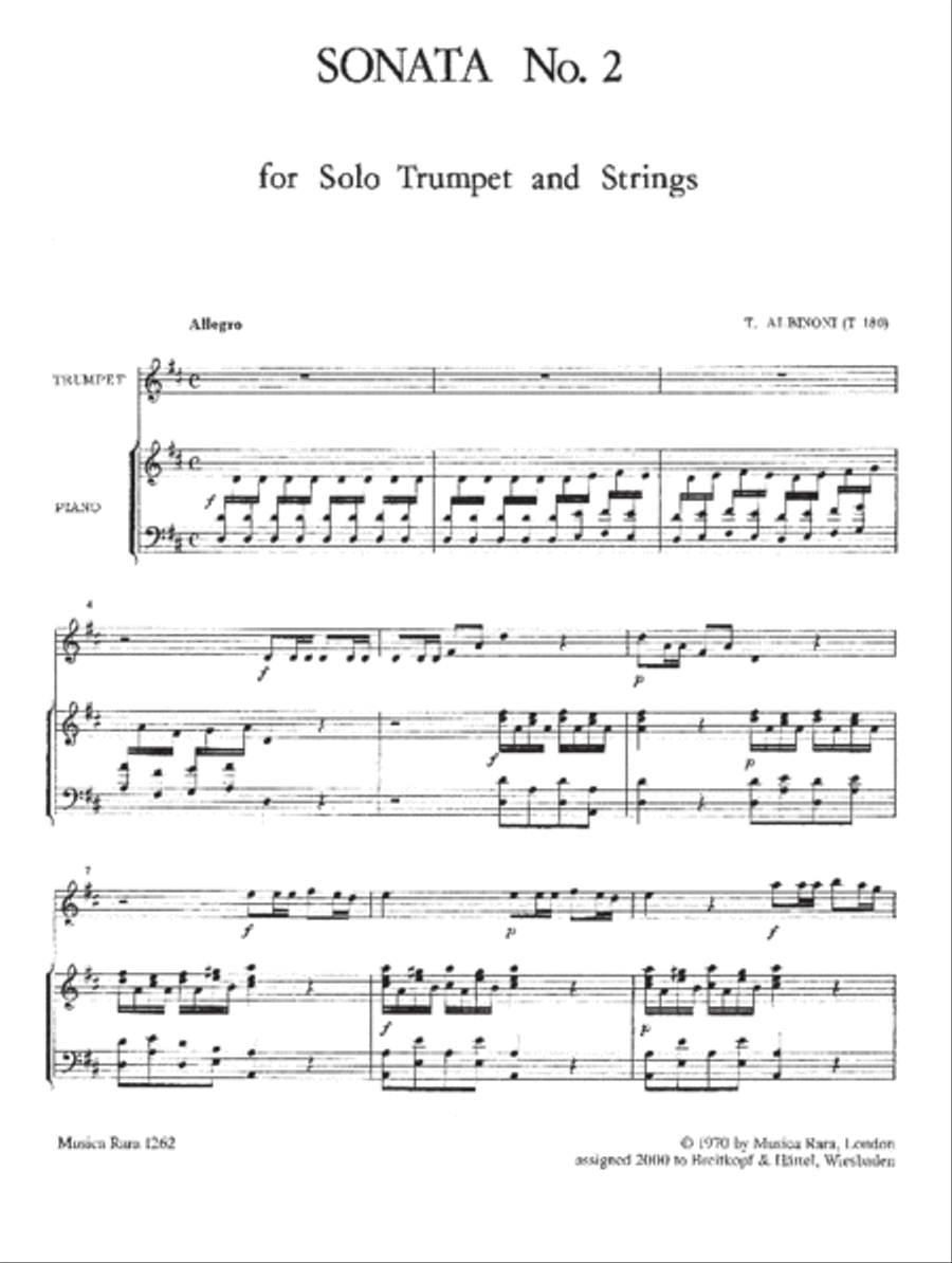 Sonata No. 2 in D Trumpet Solo scores gallery preview page 2