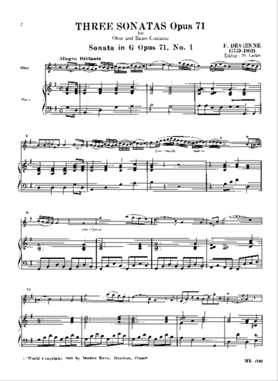 3 Sonatas Op. 71 Piano scores gallery preview page 2