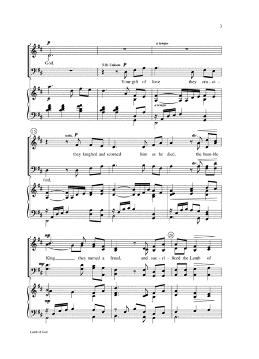 Lamb of God Lamb of God 4-Part scores gallery preview page 4