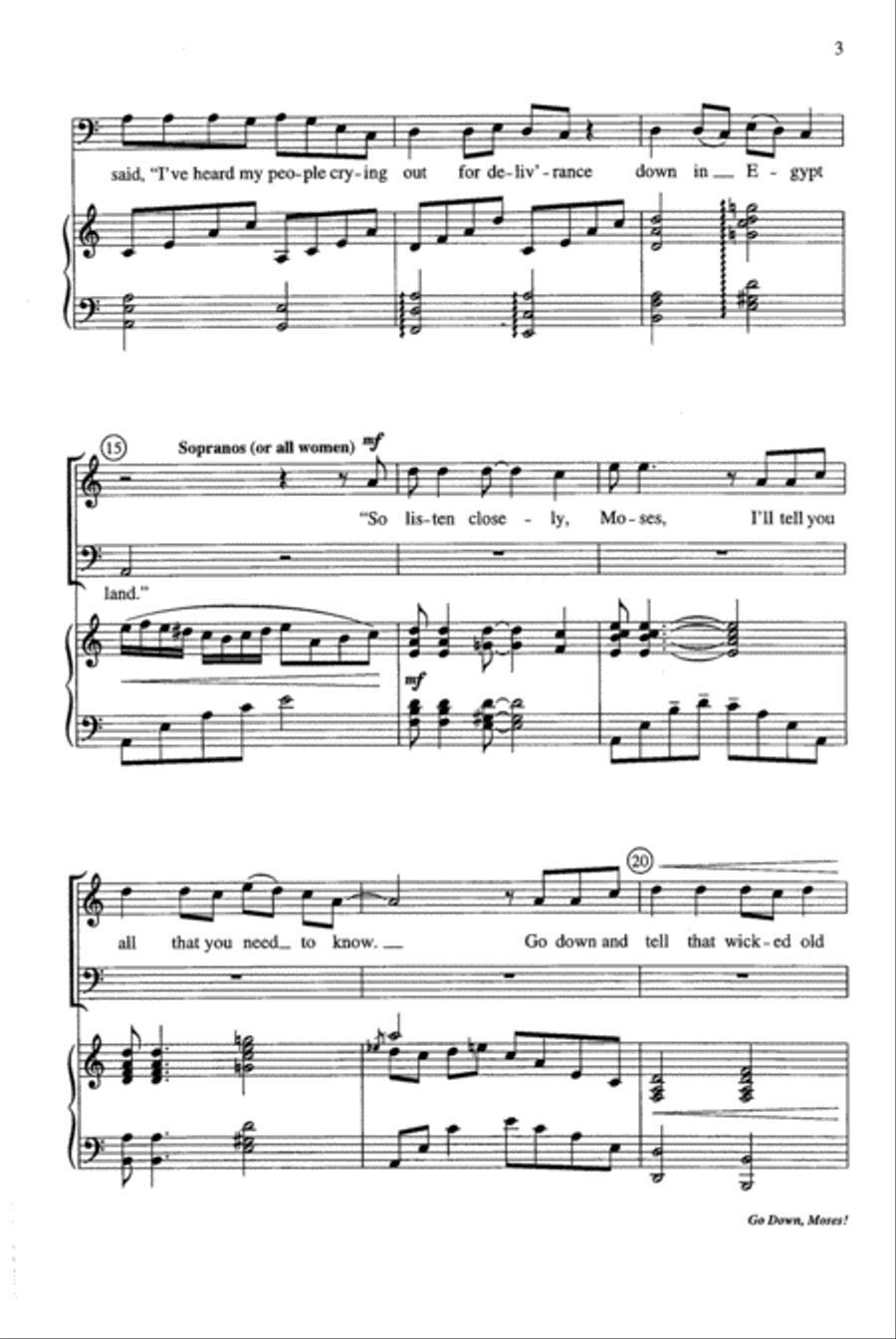 Go Down, Moses! Go Down, Moses! 4-Part scores gallery preview page 3