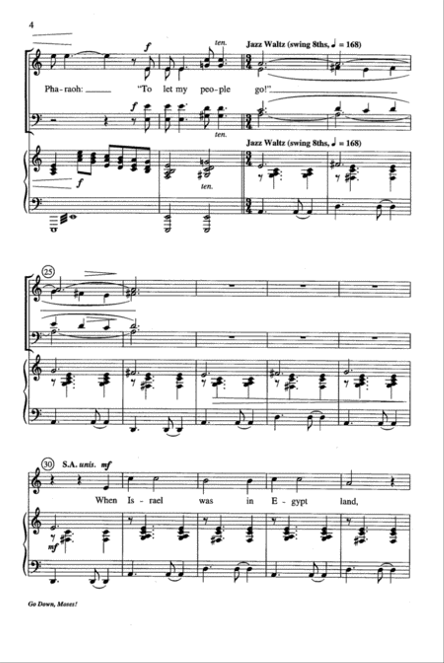 Go Down, Moses! Go Down, Moses! 4-Part scores gallery preview page 4