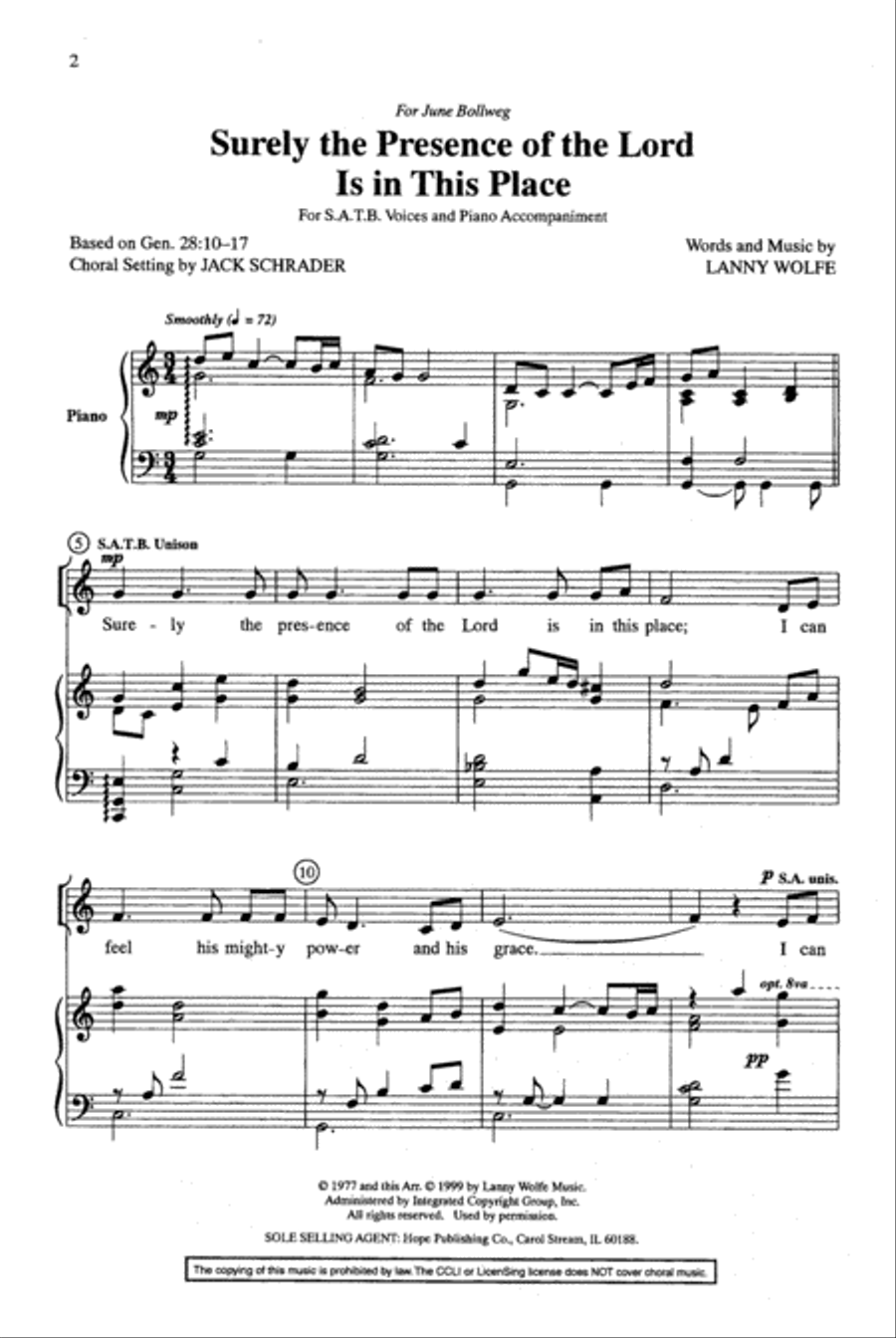 Surely the Presence of the Lord 4-Part scores gallery preview page 2
