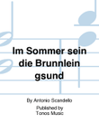 Im Sommer sein die Brunnlein gsund