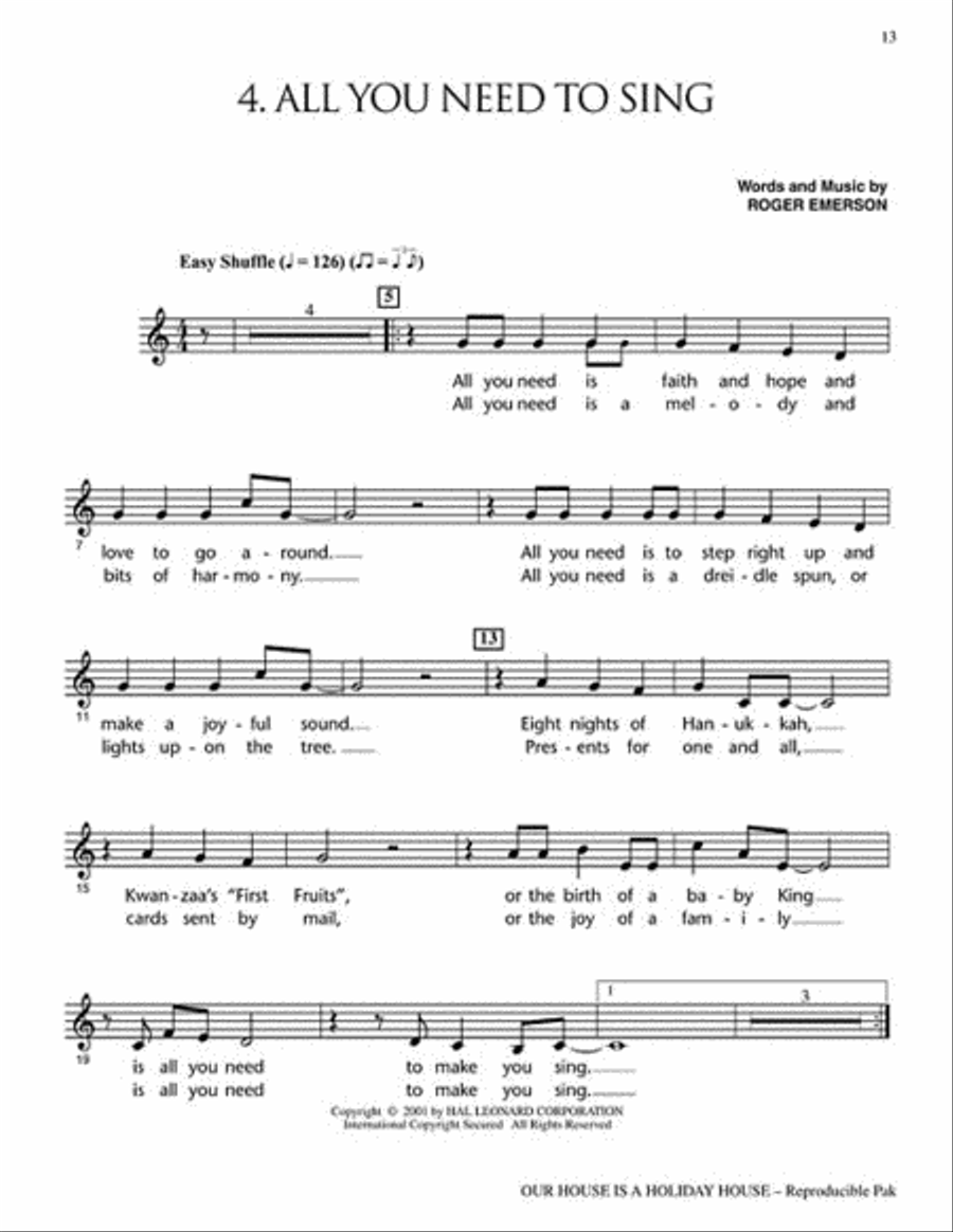 Our House Is a Holiday House - Teacher's Edition Choir scores gallery preview page 6