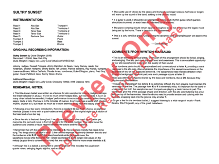 Sultry Sunset Sultry Sunset Jazz Ensemble scores gallery preview page 5