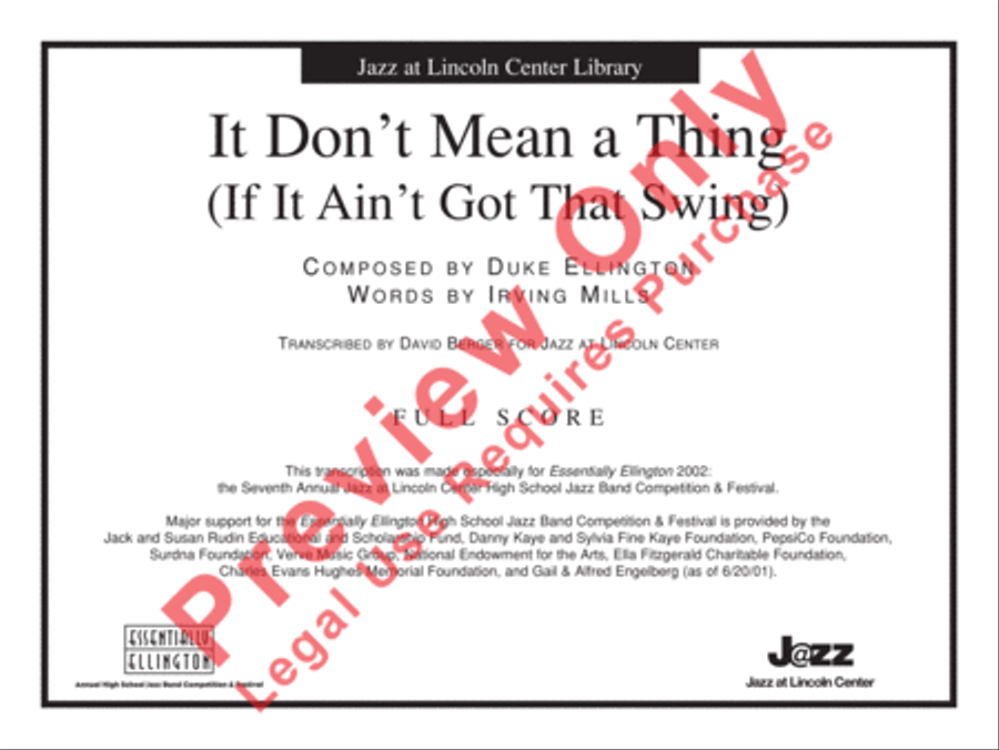 It Don't Mean a Thing If It Ain't Got That Swing Jazz Ensemble scores gallery preview page 2