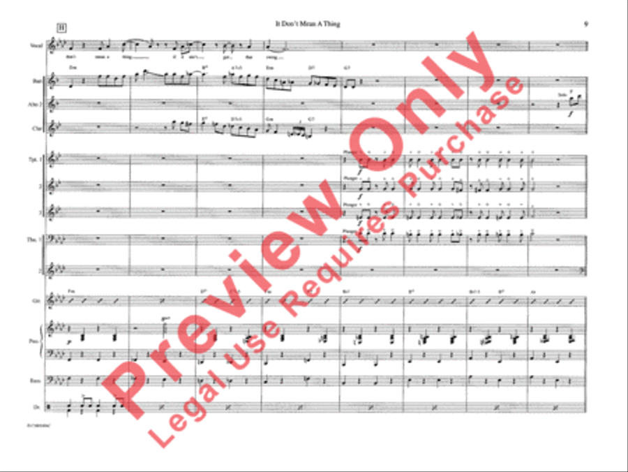 It Don't Mean a Thing If It Ain't Got That Swing Jazz Ensemble scores gallery preview page 15