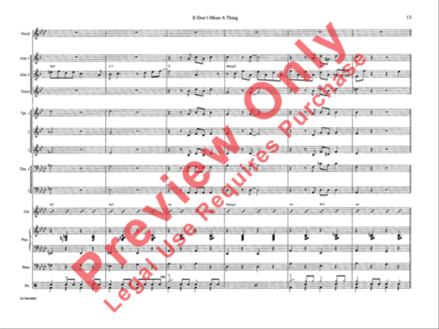 It Don't Mean a Thing If It Ain't Got That Swing Jazz Ensemble scores gallery preview page 19