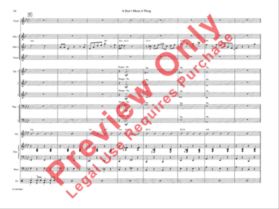 It Don't Mean a Thing If It Ain't Got That Swing Jazz Ensemble scores gallery preview page 20