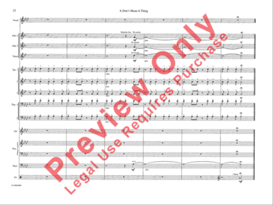 It Don't Mean a Thing If It Ain't Got That Swing Jazz Ensemble scores gallery preview page 28